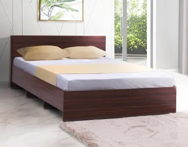 Budget Queen Size Bed - 78"x60" - Walnut (LF-BUDGET-BDQ-WN-S)