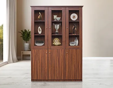 Clover Display Cabinet - Walnut Colour (LF-CLOVER-DC-WN-S)