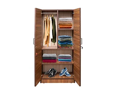 2 Door Wardrobe - Cairo Walnut Colour (LF-ECOM-2WD-CRW-S)
