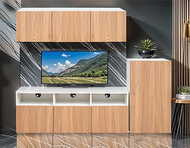 Felix TV Stand - Sahara Walnut & White (LF-FELI-TVS-SWW-S)