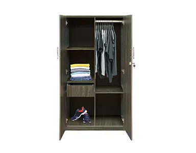 Flash 2 Door Wardrobe - Dark Walnut (LF-FLASH-2WD-DWN-S)