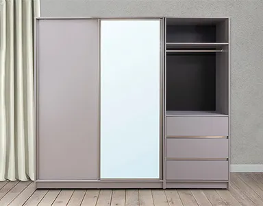 Halden 3 Door Wardrobe - Black & Grey (LF-HALDEN-3WD-BL-S)