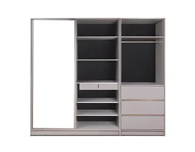 Halden 3 Door Wardrobe - Black & Grey (LF-HALDEN-3WD-BL-S)