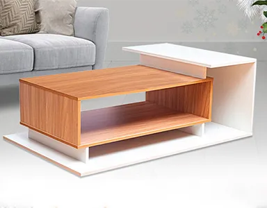 Liya Center Table - White And Saharawalnut (LF-LIYA-CT-SWW-S)