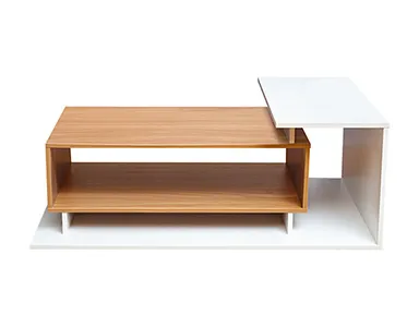 Liya Center Table - White And Saharawalnut (LF-LIYA-CT-SWW-S)