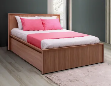 Montana Queen Size Double Bed 75x60 -Sahara Walnut