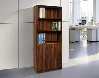 Office Half Door Book Cupboard - Walnut Color (LF-OFI-HDBC-001-WN-S)
