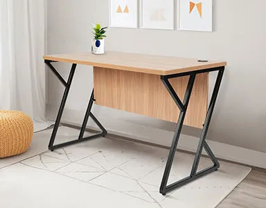 Iron Leg Office Table - Sahara Walnut (LF-OFI-ST-001-SHW-S)