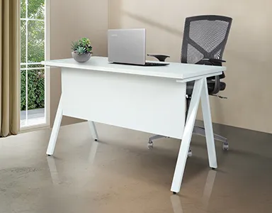 Iron Leg Office Table - White (LF-OFI-ST-002-WH-S)