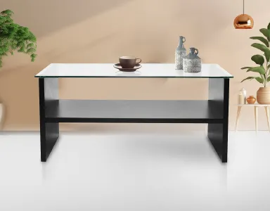 Glass Top Coffee Table LF-ORBIT-CT-BLK-S (Black)