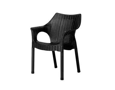 PHOENIX Plastic Rattan Chair - PF-CAMB-BL-S (Black)