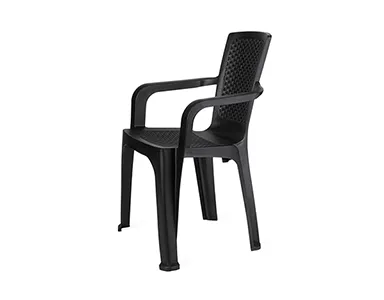 PHOENIX Rattan Lowback Plastic Chair - Black (RTN-LB-BL)