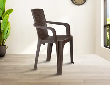 PHOENIX Rattan Lowback Plastic Chair - Brown (RTN-LB-BR)
