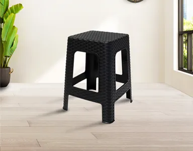 PHOENIX Rattan Plastic Stool - Black (RTN-ST-BL)