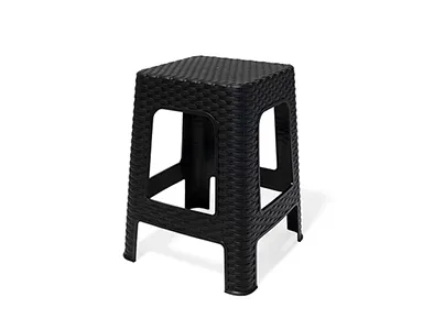 PHOENIX Rattan Plastic Stool - Black (RTN-ST-BL)