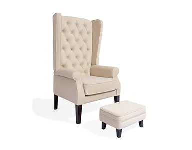 Abbey High Back Wing Chair (Beige) - WF-ABBEY-ACHR-BG-S