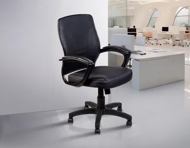 PVC Low Back Chair L021-BL-S - Black
