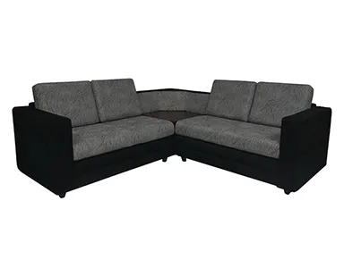 Legend Sectional Sofa - Black Base And Dark Grey Cushions