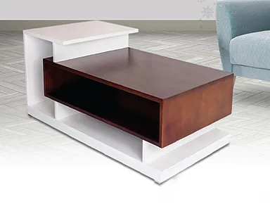 Luna Center Table - White & Brown (WF-LUNA-CT-WHT-S)