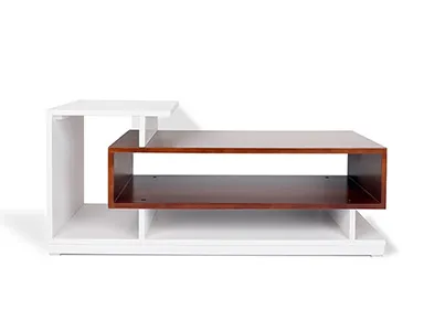 Luna Center Table - White & Brown (WF-LUNA-CT-WHT-S)