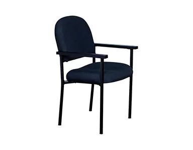 Fabric Visitor Chair With Arm V012 - Black Color