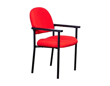 Fabric Visitor Chair With Arm V012 - Red Color