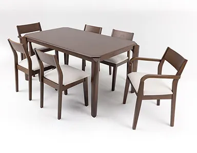 Norman Dining Table - 6 Seater - Table Only (Dark Brown) - WFI-NORMAN-TBL-S