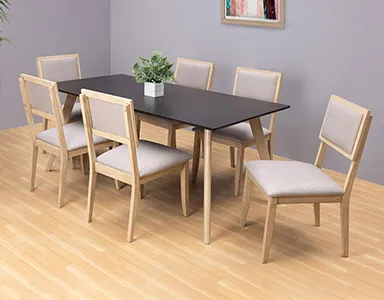 Pistonia Dining Table - 6 Seater - Table Only (Buttermilk/New Wedge 2) - WFI-PISTONIA-TBL-S