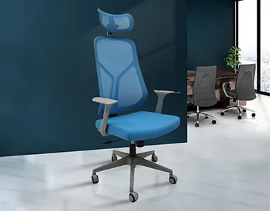 Mesh Mid Back Chair M005-BU-S - Blue