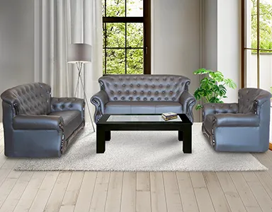 Kingston Sofa - Black Colour PVC