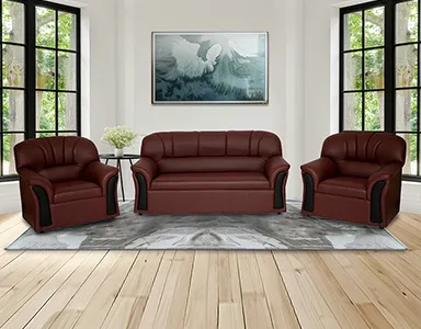 Nobel Sofa - Brown PVC (WFL-NOBEL-NEW-BR-S)