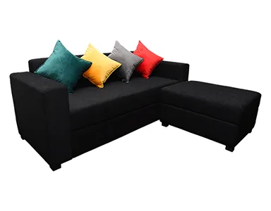 Rio L Sofa With Ottoman - RIO-01 (Black)