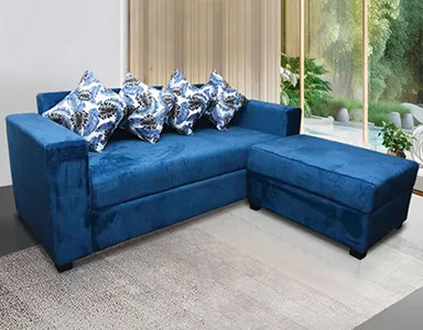 Rio L Sofa With Ottoman - RIO-02 (Blue)