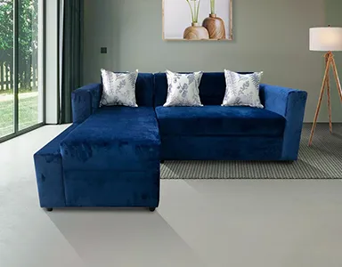 Sydney L Shape Sofa (Blue) - WFL-SYDNEY-BU-S