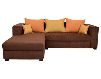 Winter Sectional Sofa - Brown Base And Dark And Light Brown Back Cushions Fabrics