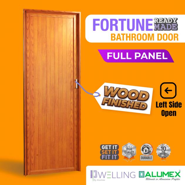 ALUMEX Fortune Full Aluminium Panel Bathroom Door Without Mullion - Left Opening (ALU-FOR001WF003L)