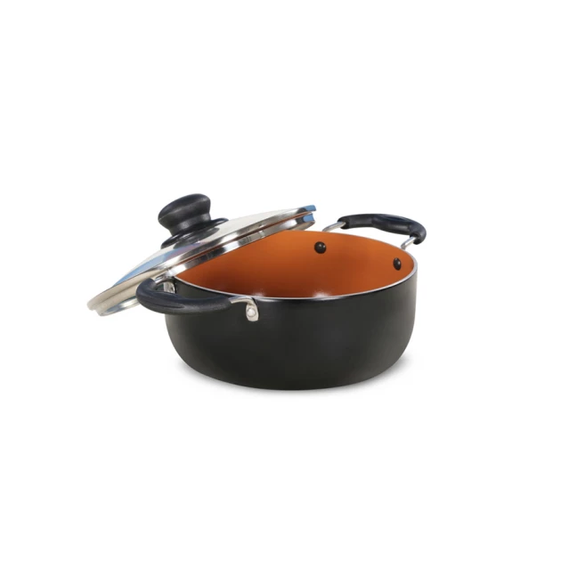 Bristo Ceramic Non-stick Casserole 16 cm With Glass Lid (BRC-CASERL16)