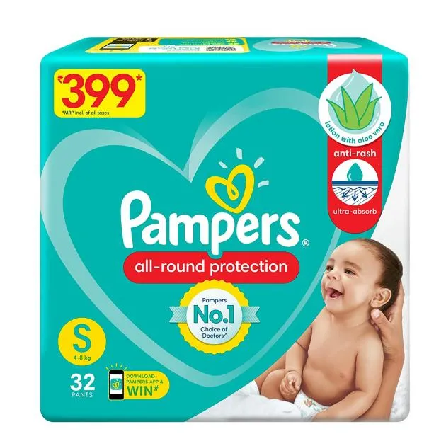Pampers Pants Small 32 Pants (4-8 KG) - FMCG-PPS32
