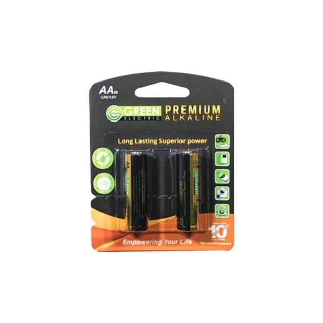 Green Premium Alkaline Battery LR6 AA 2b - GE-GESALKBMT003