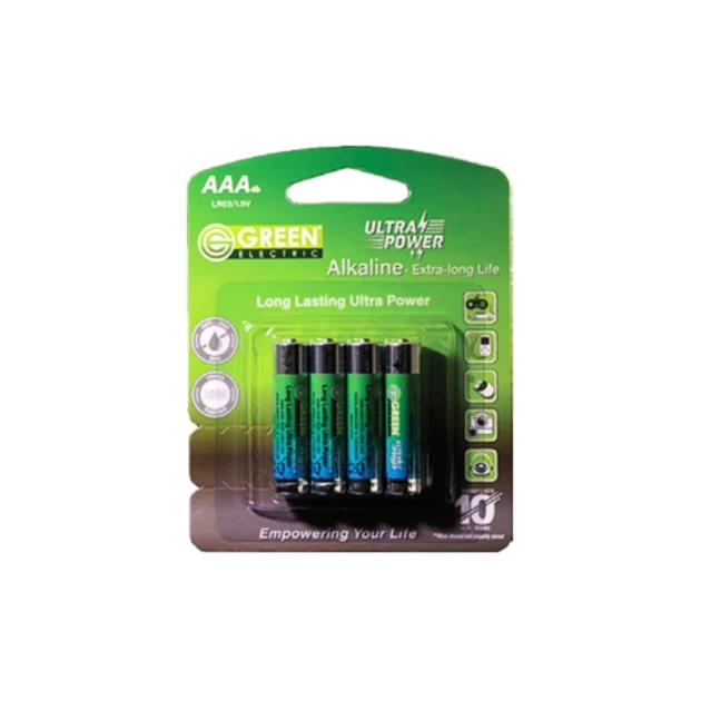 Green Ultra Power Alkaline Battery LR6 AA 4b - GESALKBMT005