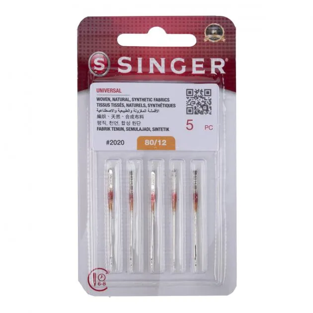Singer Woven (2020) Sewing Machine Needles, Size 80/12