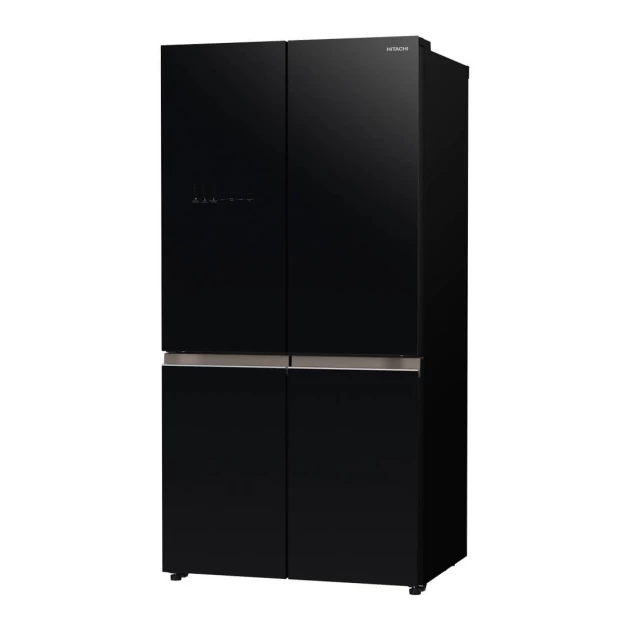 Hitachi Refrigerator - Inverter, 4 Door French, Glass Black, 638L (H-R-WB640V0PB)