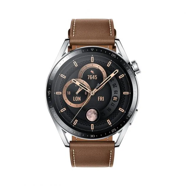 Huawei Watch GT 3 (46mm) - Classic Edition (Steel / Brown Leather Strap)