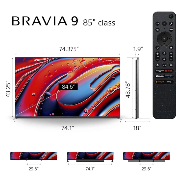 Sony BRAVIA 9 85" Mini LED QLED 4K HDR Google TV