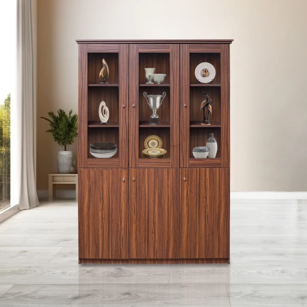 Clover Display Cabinet - Walnut Colour (LF-CLOVER-DC-WN-S)