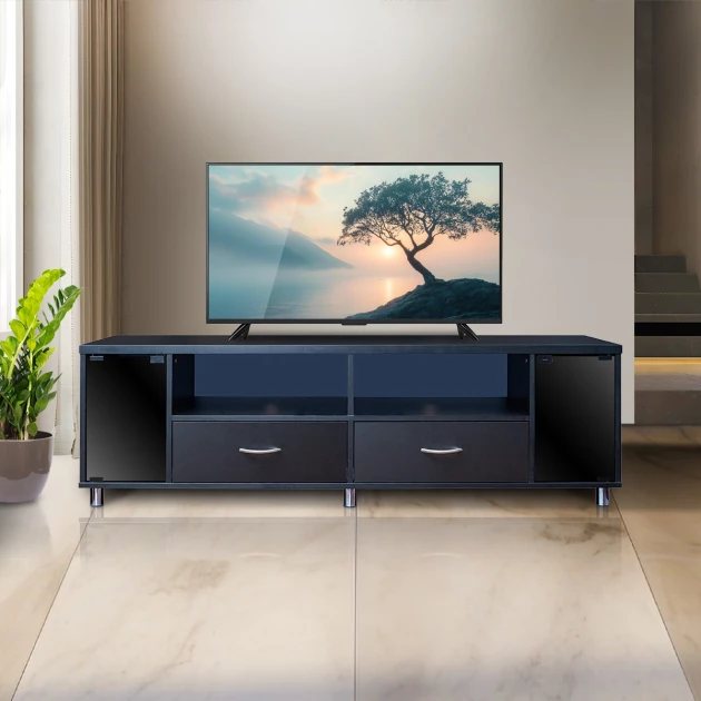 Rio TV Stand 60" - Black (LF-LCDRIO-BLK-S)