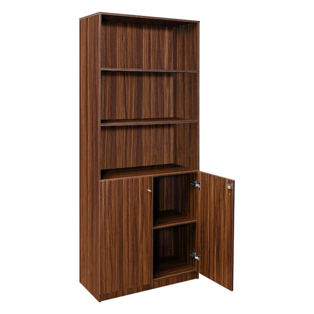 Office Half Door Book Cupboard - Walnut Color (LF-OFI-HDBC-001-WN-S)