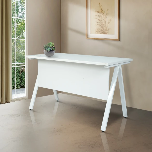 Iron Leg Office Table - White (LF-OFI-ST-002-WH-S)