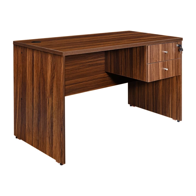 Office Writing Table With 2 Drawers (4 Feet) - Walnut Color (LF-OFI-WT-004-WN-S)