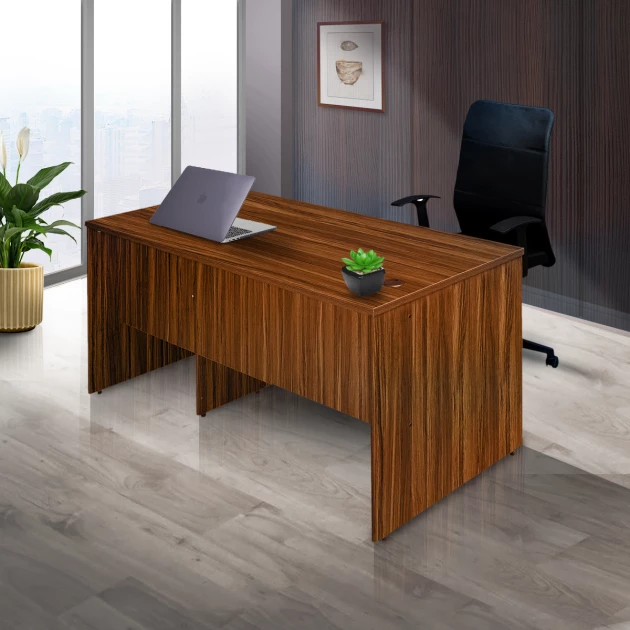 Office Writing Table With Drawer & Cupboard (5 Feet) - Walnut Color (LF-OFI-WT-005-WN-S)